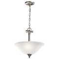 Product Image of Wynberg 15" 2 Light Convertible Inverted Pendant/Semi Flush w/ Satin Etched Glass (Brushed Nickel)