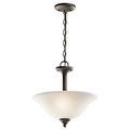 Product Image of Wynberg 15" 2 Light Convertible Inverted Pendant/Semi Flush w/ Satin Etched Glass (Olde Bronze)