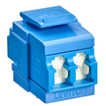 Product Image of Quickport, Duplex Lc Adapter, Shuttered, Sm, Zirconia Ceramic Sleeve (Blue)/blue
