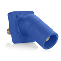 Product Image of 16 Series Male Panel Receptacle, Cam-Type, 45-Degree, Threaded Stud Length- 3/4", Taper Nose, Cable Range, #2 to 4/0 AWG, 400A Max (Blue)