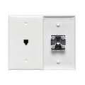 Product Image of Midsize Telephone Wall Jack, 6p4c (White)