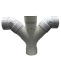 Product Image of 6" PVC DWV Double Wye and 45° Elbow Combo