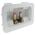 Product Image of 2 x 4 Copper Assembled Washing Machine Outlet Box w/ Water Hammer Arrestor, 1/4 Turn (Standard Pack)