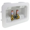 Product Image of 2 x 4 CPVC Assembled Washing Machine Outlet Box w/ Water Hammer Arrestor, 1/4 Turn (Standard Pack)