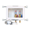 Product Image of Fire Rated Expansion PEX Washing Machine Outlet Box w/ Water Hammer Arrestor, 1/4 Turn Brass Ball Valve (Standard Pack)