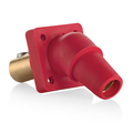 Product Image of 16 Series Female Panel Receptacle, Cam-Type, 45-Degree, Double Set Screw, Taper Nose, Cable Range- 2/0 to 4/0 AWG, 400A Max (Red)