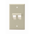 Product Image of Angled Single-Gang Quickport, Wallplate, 2-port (Ivory)