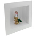 Product Image of Square Copper Ice Maker Outlet Box w/ Water Hammer Arrestor, 1/4 Turn, 6' SS Hose, Low Lead (Standard Pack)