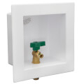 Product Image of Square Copper Ice Maker Outlet Box w/ 1/4 Turn, 6' SS Hose, Low Lead (Standard Pack)