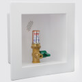 Product Image of Square PEX Crimp Ice Maker Outlet Box w/ Water Hammer Arrestor, 1/4 Turn, Low Lead (Standard Pack)