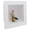 Product Image of Square Expansion PEX Ice Maker Outlet Box w/ Water Hammer Arrestor, 1/4 Turn, Low Lead (Standard Pack)