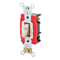 Product Image of 20A, 120V Toggle Lighted Handle, Illuminated Off 3-way AC Quiet Switch, Self Grounding, Back & Side Wired, (Ivory)