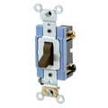 Product Image of 15A, 120/277V Toggle 3-way AC Quiet Switch, Extra Heavy Duty Spec Grade, Self Grounding, Back Wired (Brown)