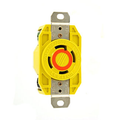 Product Image of 30A, 125/250V NEMA L14-30r, 3p, 4w, Flush Mtg Locking Receptacle, Grounding, Corrosion-resistant (Yellow)
