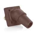 Product Image of 16 Series Female Panel Receptacle, Cam-Type, 45- Degree, Threaded Stud, Taper Nose, Cable Range- #2 to 4/0 AWG, 400A Max (Brown)
