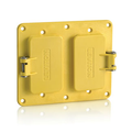 Product Image of 2, GFCI/Decora Receptacle Coverplate w/ Weather-resistant Flip Lid Yellow
