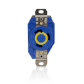 Product Image of 30A, 125V NEMA L5-30R, 2P, 3W, Flush Mtg Locking Receptacle, Grounding, V-0-MAX (Blue)