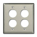 Product Image of Dual-Gang Stainless Steel Duraport, Industrial Wallplate, 4-port