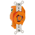 Product Image of 20A, 250V NEMA L6-20R, 2P, 3W, Flush Mtg Locking Receptacle, Isolated Ground, V-0-MAX (Orange)