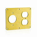 Product Image of 1, 1.56" Dia Single Receptacle, 1, Duplex Receptacle Coverplate (Yellow)