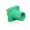 Product Image of 16 Series Male Panel Receptacle, Cam-Type, 90-Degree, Threaded Stud Length, 3/4", Taper Nose, 400A Max, Cable Range, #2 to 4/0 AWG (Green)