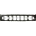 Product Image of Flat Quickport, Patch Panel w/ Vertical Numbering, 48"port, 2RU (Black) Cable Management Bar Included.