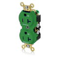 Product Image of Duplex Receptacle Heavy Duty Two Outlets Marked Controlled 20A 125V NEMA 5-20R 2P 3W (Green)