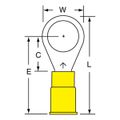 Product Image of Partially Insulated, 12 to 10 AWG, Crimp Connection Circular Ring Terminal (Pack of 50), 7010319492