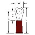 Product Image of Partially Insulated, 22 to 18 AWG, Crimp Connection Circular Ring Terminal (Pack of 100), 7010349236
