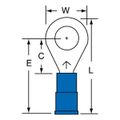 Product Image of Partially Insulated, 16 to 14 AWG, Crimp Connection Circular Ring Terminal (Pack of 100), 7010349239