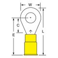 Product Image of Partially Insulated, 12 to 10 AWG, Crimp Connection Circular Ring Terminal (Pack of 50), 7010349242