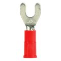 Product Image of Vinyl, Partially Insulated, #8 Stud, Crimp Standard Fork Terminal, Red (Pack of 100)