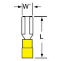 Product Image of Female, Nylon, 16-14 AWG, 1/4" Tab Width Wire Disconnect, Blue (Pack of 100)