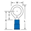 Product Image of Partially Insulated, 16 to 14 AWG, Crimp Connection Circular Ring Terminal (Pack of 100), 7010397276