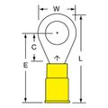 Product Image of Partially Insulated, 12 to 10 AWG, Crimp Connection Circular Ring Terminal (Pack of 50), 7010397383