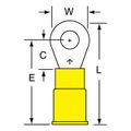 Product Image of Partially Insulated, 12 to 10 AWG, Crimp Connection Circular Ring Terminal (Pack of 50), 7010397385