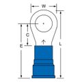 Product Image of Partially Insulated, 6 AWG, Crimp Connection Circular Ring Terminal (Pack of 25)
