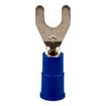 Product Image of Vinyl, Partially Insulated, #6 Stud, Crimp Standard Fork Terminal, Blue (Pack of 100)