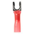 Product Image of Partially Insulated, #8 Stud, Crimp Locking Fork Terminal, Red (Pack of 25)