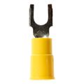 Product Image of Vinyl, Partially Insulated, #6 Stud, Crimp Standard Fork Terminal, Yellow (Pack of 25)
