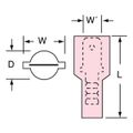 Product Image of Male, Nylon, 22-18 AWG, 0.187" Tab Width Wire Disconnect, Red (Pack of 100), 7100164986