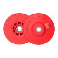 Product Image of 4-1/2", Red, Disc Back-up Pad Ribbed, 88655, Extra Hard, One Piece