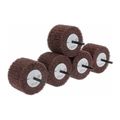 Product Image of 3" dia, 2" Face Width, 60 Grit, Alum. Oxide 1/4" Shank dia, NW, Med, 12,000 Max RPM (Pack of 5)