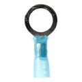 Product Image of Partially Insulated, 16 to 14 AWG, Crimp Connection Circular Ring Terminal, Blue (1.1" Long x 0.56" Wide), 7000133389