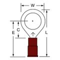 Product Image of Partially Insulated, 22 to 18 AWG, Crimp Connection Circular Ring Terminal, Red, 7010397272