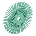 Product Image of Plain Arbor Connection, 3/8" Arbor Hole Ceramic, Coarse, 50 Grit, Green, Radial Bristle Brush, 7100138323