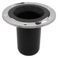 Product Image of 3" ABS Street Closet Flange w/ Stainless Steel Ring, 6" Long, Fits Into 3" Hub