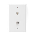 Product Image of Telephone Wall Jack, 6P4C x F, Screw Terminals - White