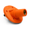 Product Image of 17 Series Panel Mount Receptacle, Female, 600A Max, 600V 30 Degree Angle, Threaded Stud Termination, 250-500 MCM Cable Range (Orange)