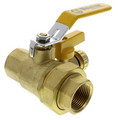 Product Image of 1" Full Port Forged Brass Ball Valve w/ Hi-Flow Hose Drain & Reversible Handle, IPS Union x IPS (Lead Free)